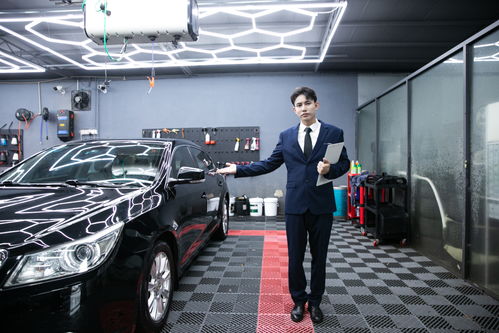 藍(lán)色西裝汽車顧問汽車銷售車險人物攝影圖 攝影